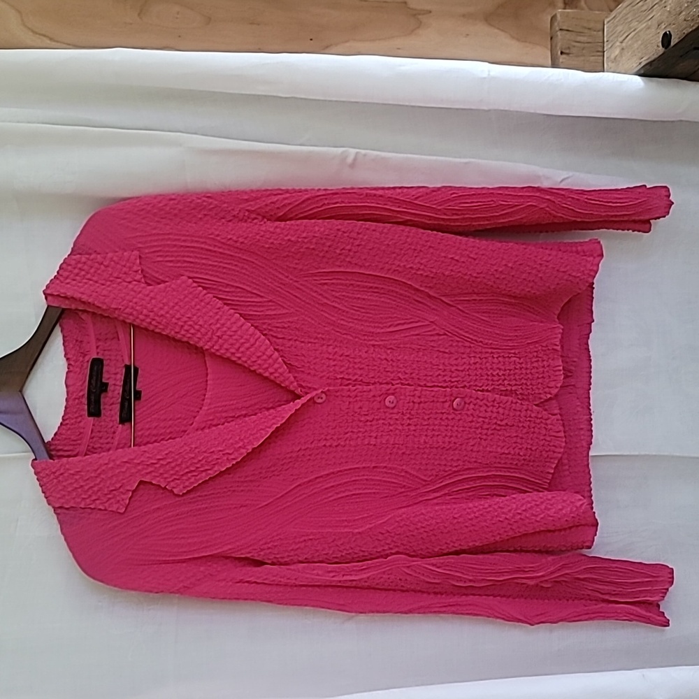 2pc pink sheer tank top w/blazer. Size L